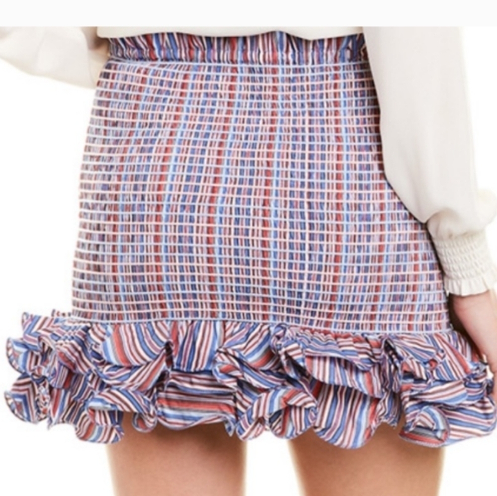 PETERSYN Revolve Marlene Minii Skirt Blue/Red XSmall NWOT Reg $245 - Picture 2 of 8